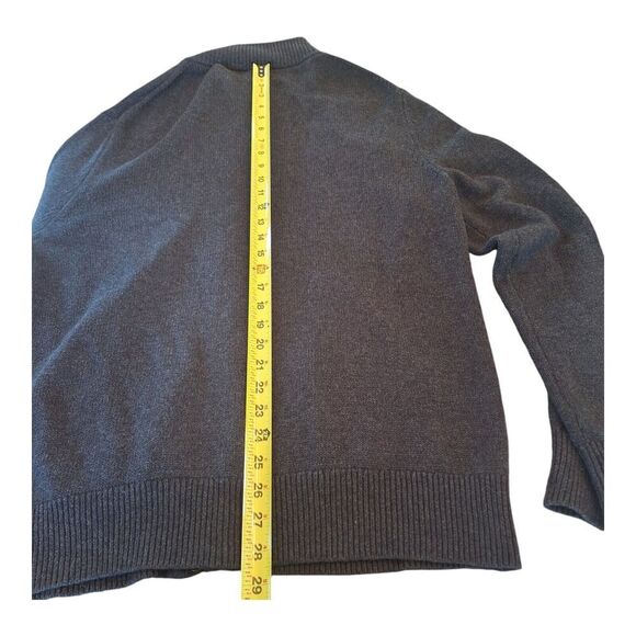 Banana Republic Zip Button Gray Cardigan Sweater Jacket Cotton Wool Academia L - Picture 15 of 16